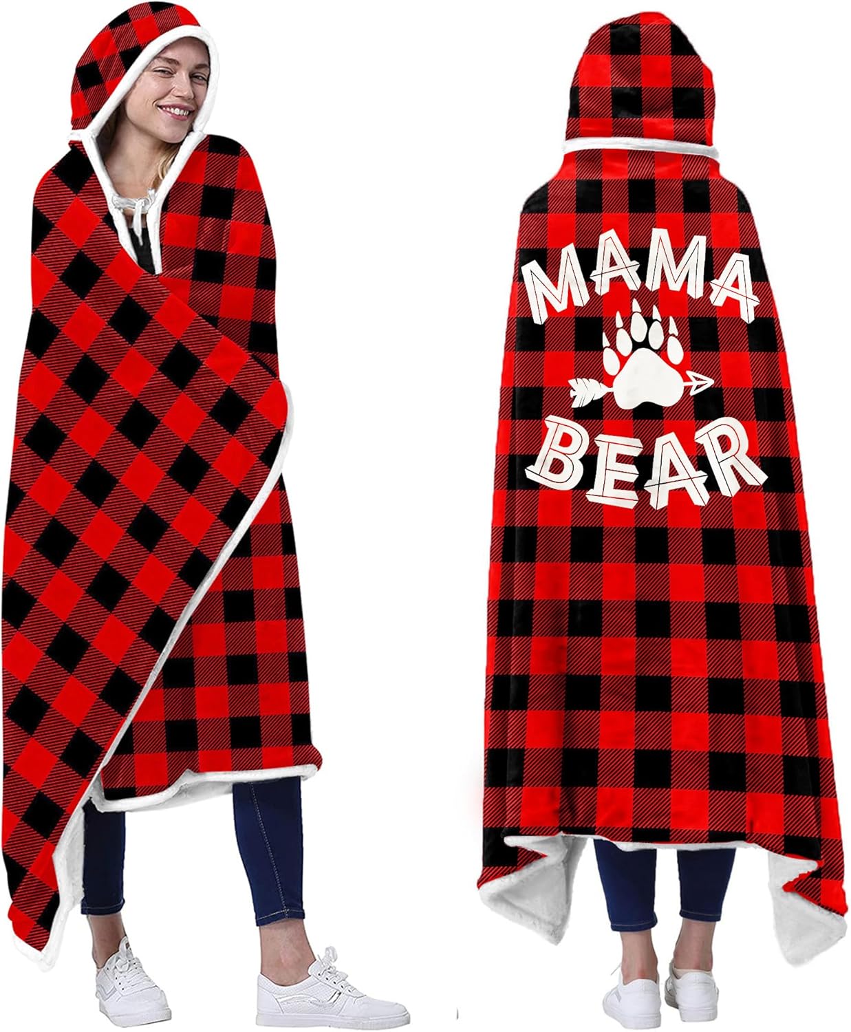 Mama Bear Blanket Hoodie - Cozy Gift for Mom