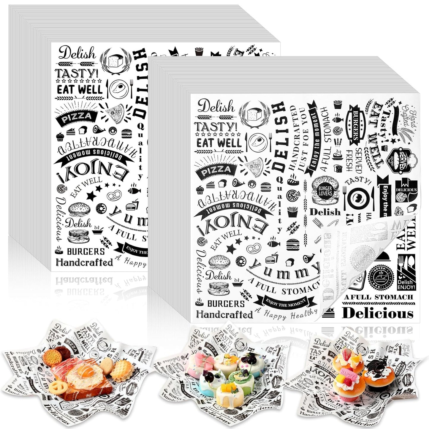 Deli Wax Paper Sheets 3000 Pcs 12 x 12 Inch Grease Resistant