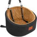 Dog Car Seat for Small Dogs up to 30 Lbs (Black/Coffee) - Memory Foam