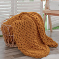 Chunky Knit Throw Blanket 40x60 in - Cozy Thick Chenille Throw