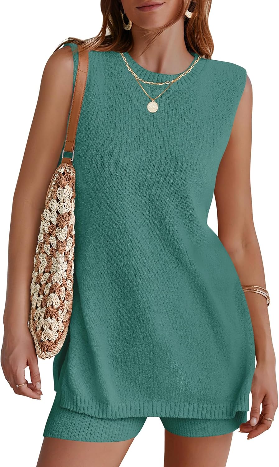 NENONA Women's Summer Sleeveless Sweater Lounge Sets for Comfort