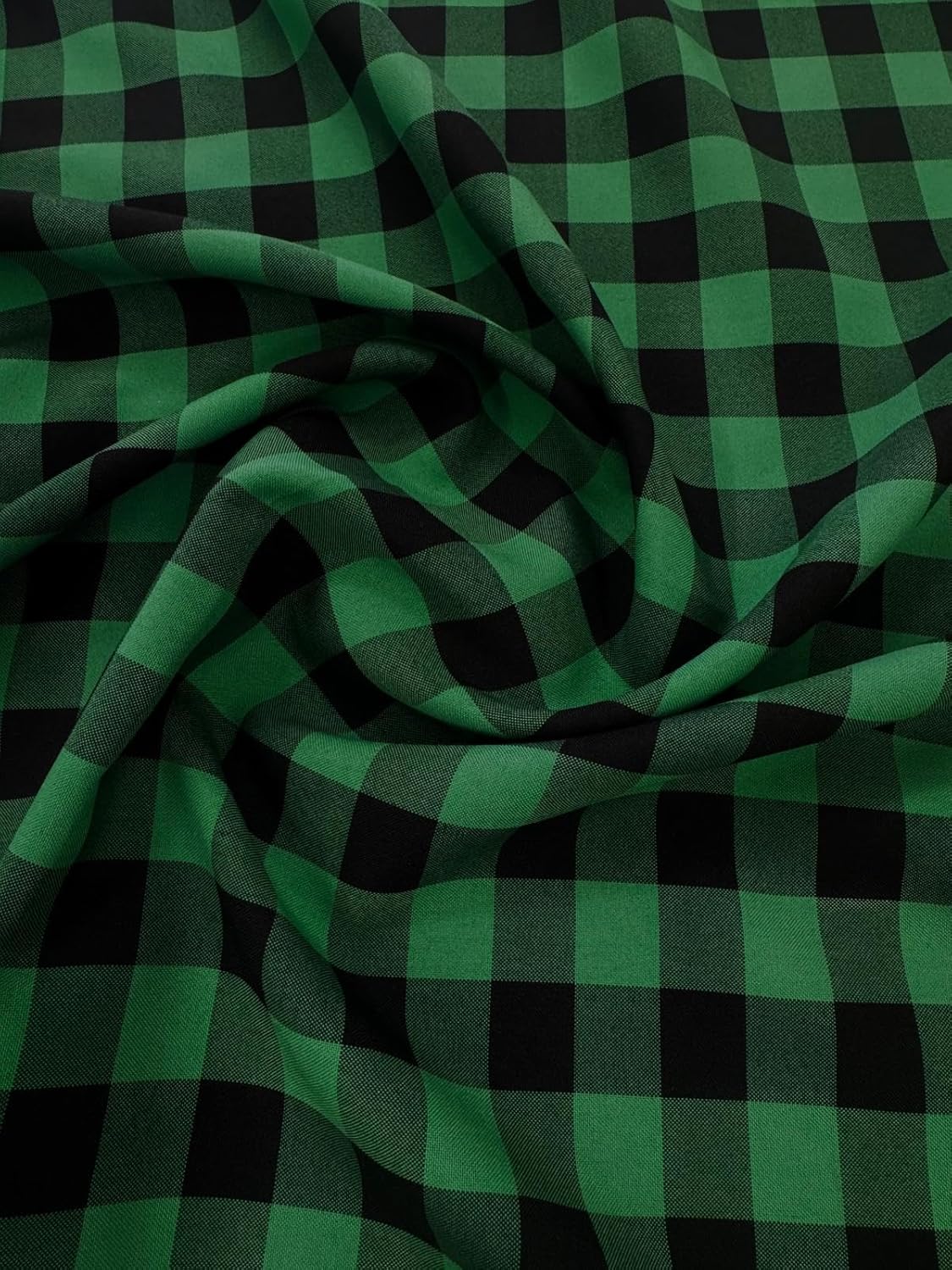 1in Checkered Gingham PolyPoplin Fabric for Sewing and Crafts