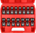 WETT 15-Piece 3/8 Drive Shallow Impact Universal Joint Socket Set