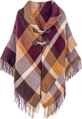 Moss Rose Women's Travel Plaid Shawl Wrap for Fall Winter Style