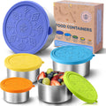 Stainless Steel Containers with Lids - Set of 5, Leakproof Nesting