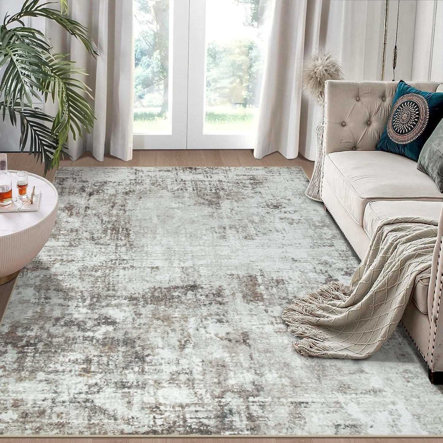 4x6 Area Rugs for Living Room: Modern Washable Carpet Design