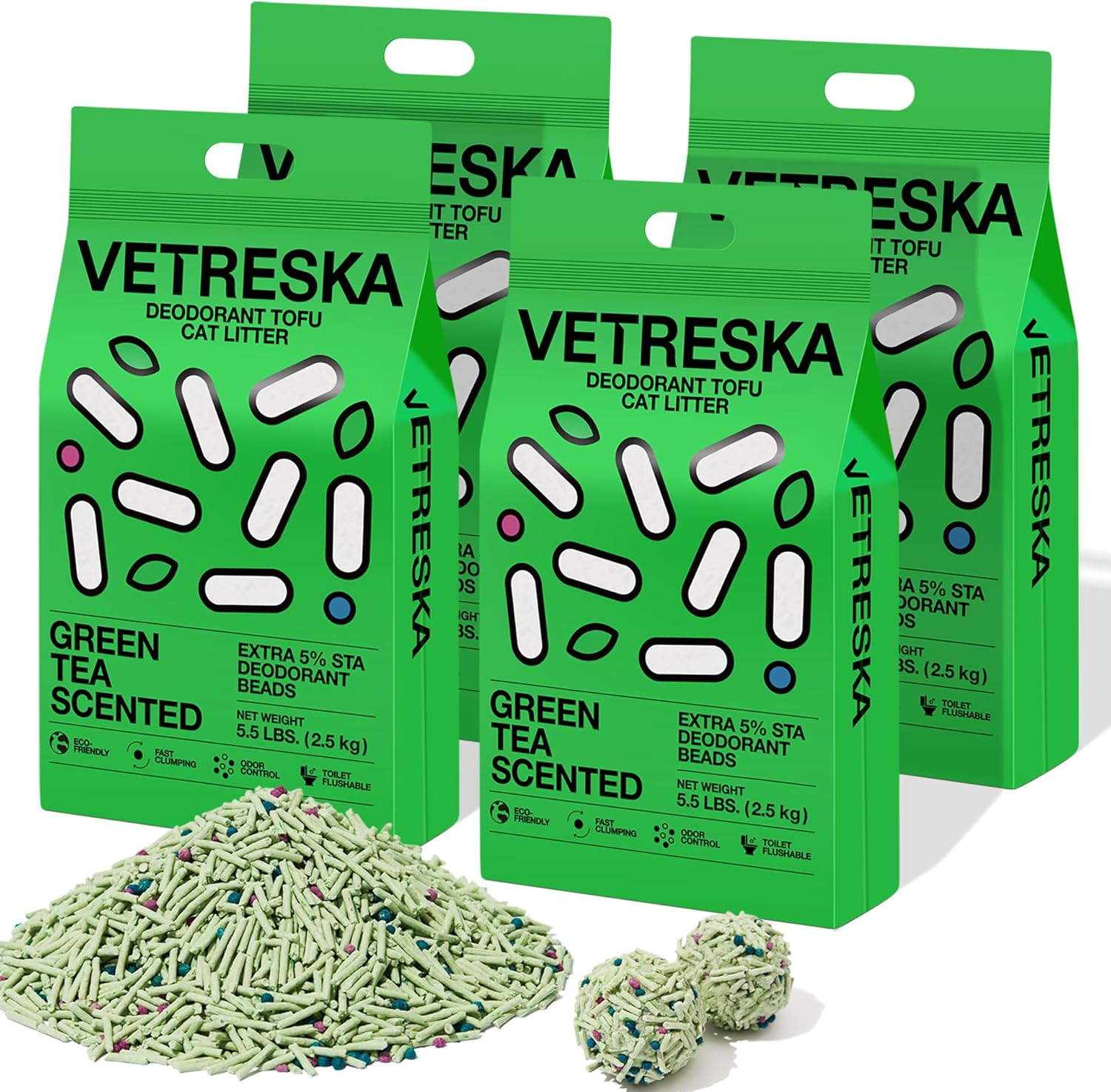 VETRESKA Tofu Cat Litter: Natural, Strong Clumping, Eco-Friendly