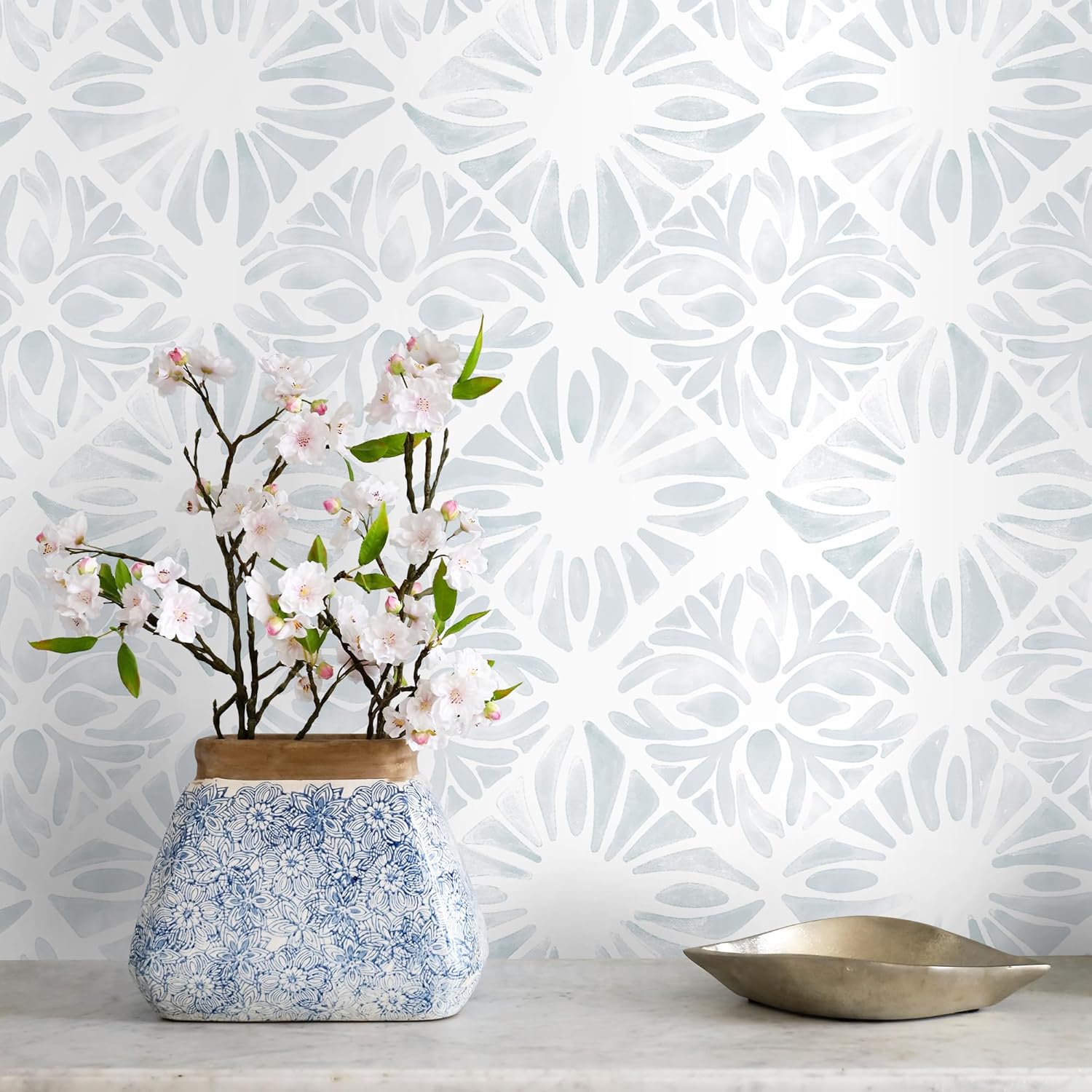 Geometric Peel and Stick Wallpaper for Boho Aesthetic Rooms