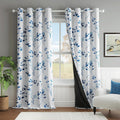 Beauoop Floral 100% Blackout Curtains 84 in - Room Darkening & Thermal
