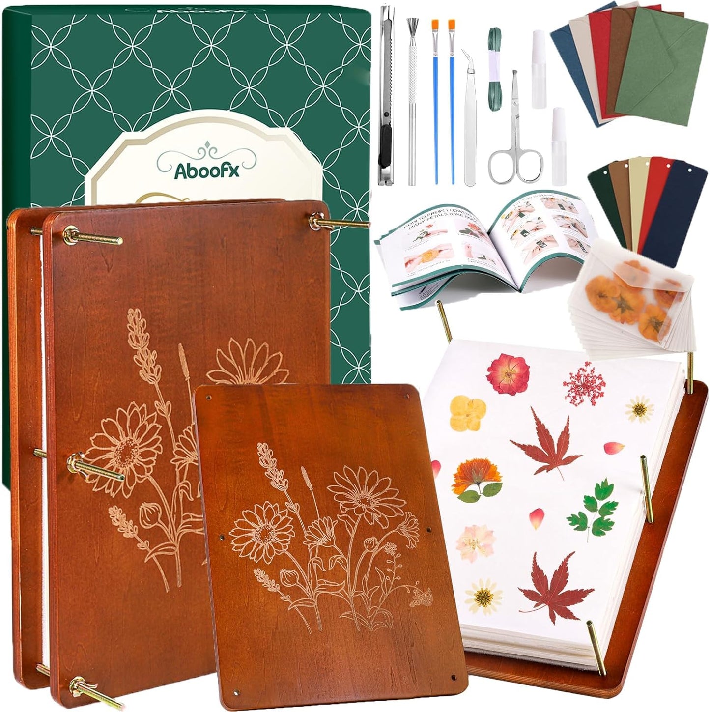 Aboofx Flower Press Kit for Crafting Beautiful Dried Flowers
