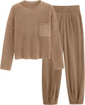 Two Piece Sweatshirt and Jogger Set for Women - Cozy Fall Tracksuit