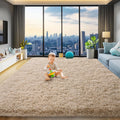 8x10 Area Rugs for Living Room - Large Fluffy Light Tan Rug