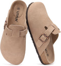 Litfun Women's Genuine Suede Clogs with Arch Support - Comfortable any