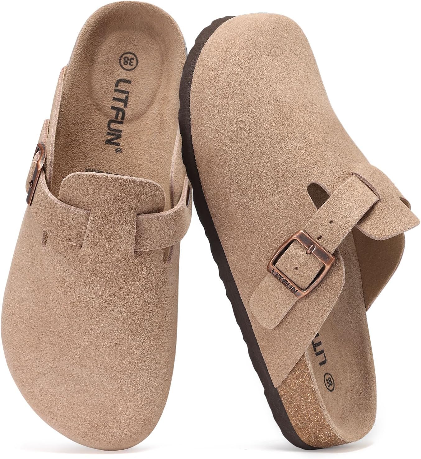 Genuine Suede Clogs for Women with Arch Support and Comfort