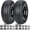 11x4.00-5 Flat Free Lawn Mower Tires and Wheel, 2 Pack - Solid Turf