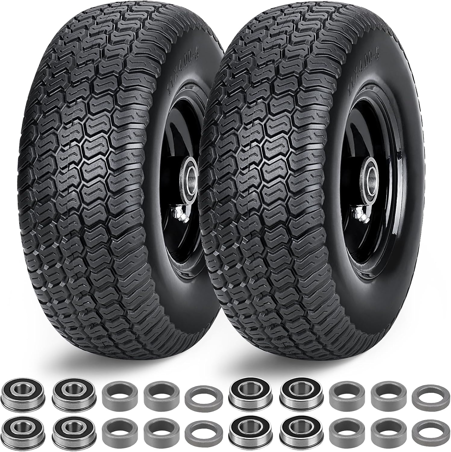 11x4.00-5 Flat Free Lawn Mower Tires for Zero Turn Mowers
