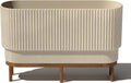 Raised Demi Long Planter 30in with Acacia Stand - Modern Raised