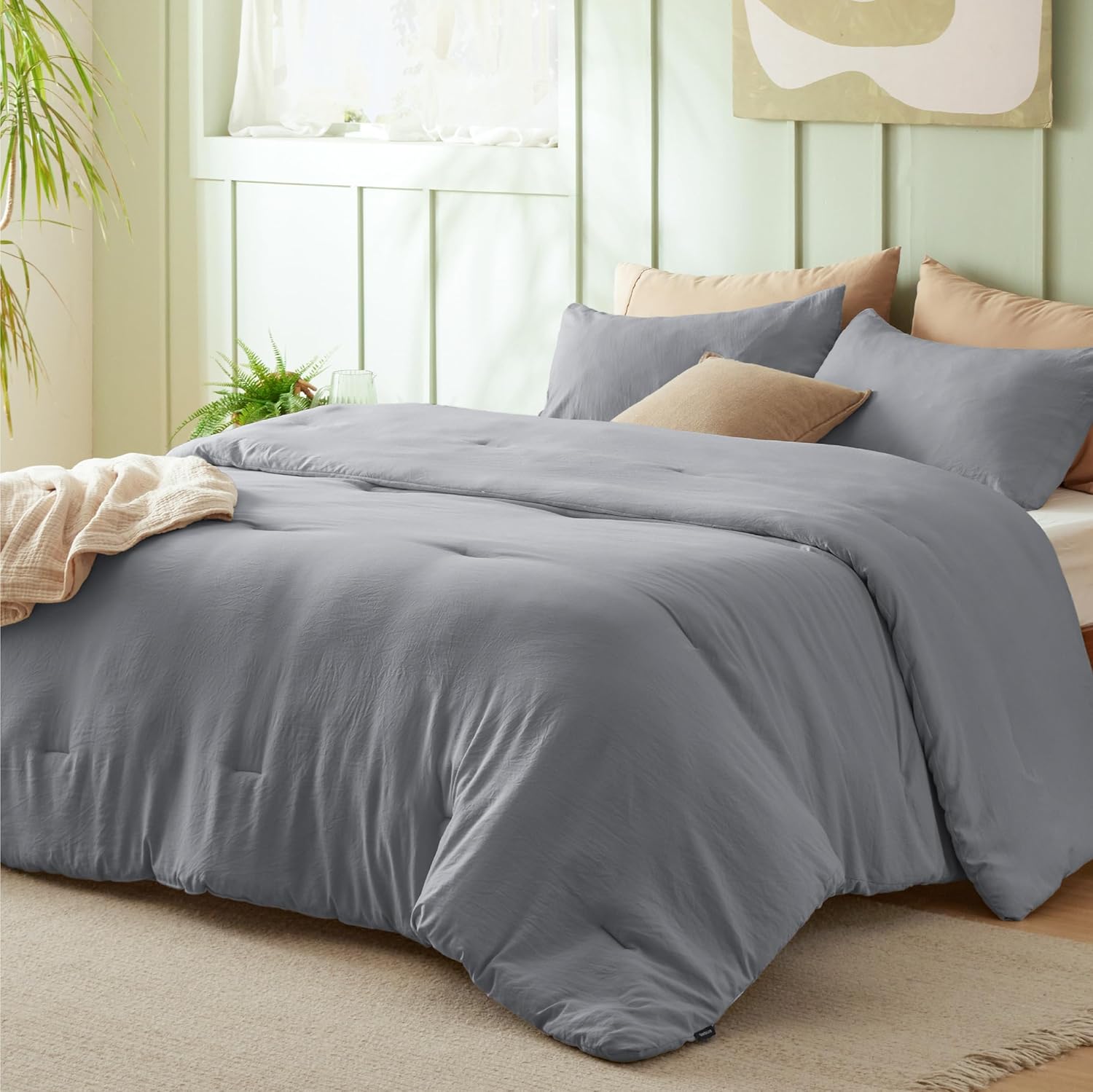 Full Size Comforter Set - Soft Prewashed Bedding for All Seasons