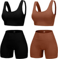 women's high waist ribbed yoga set in four versatile workout pieces