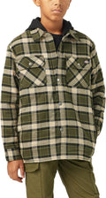 Dickies boys Flannel Shirt Jacket - Cozy Fleece Lined Utility