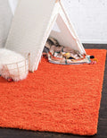 Unique Loom Solid Shag Area Rug 7 ft 1 in x 10 ft - Plush Tiger Orange