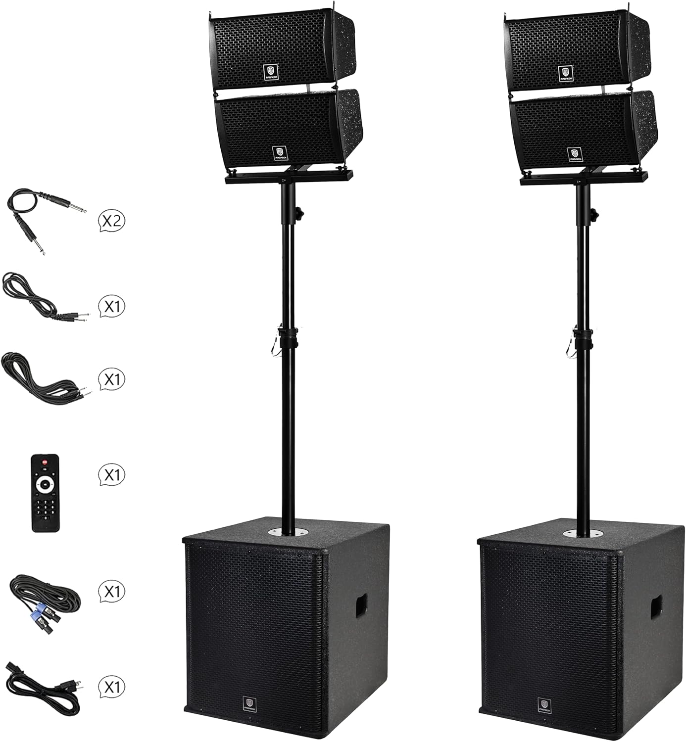 RECK 6000W Powered PA Speaker System for DJ and Events
