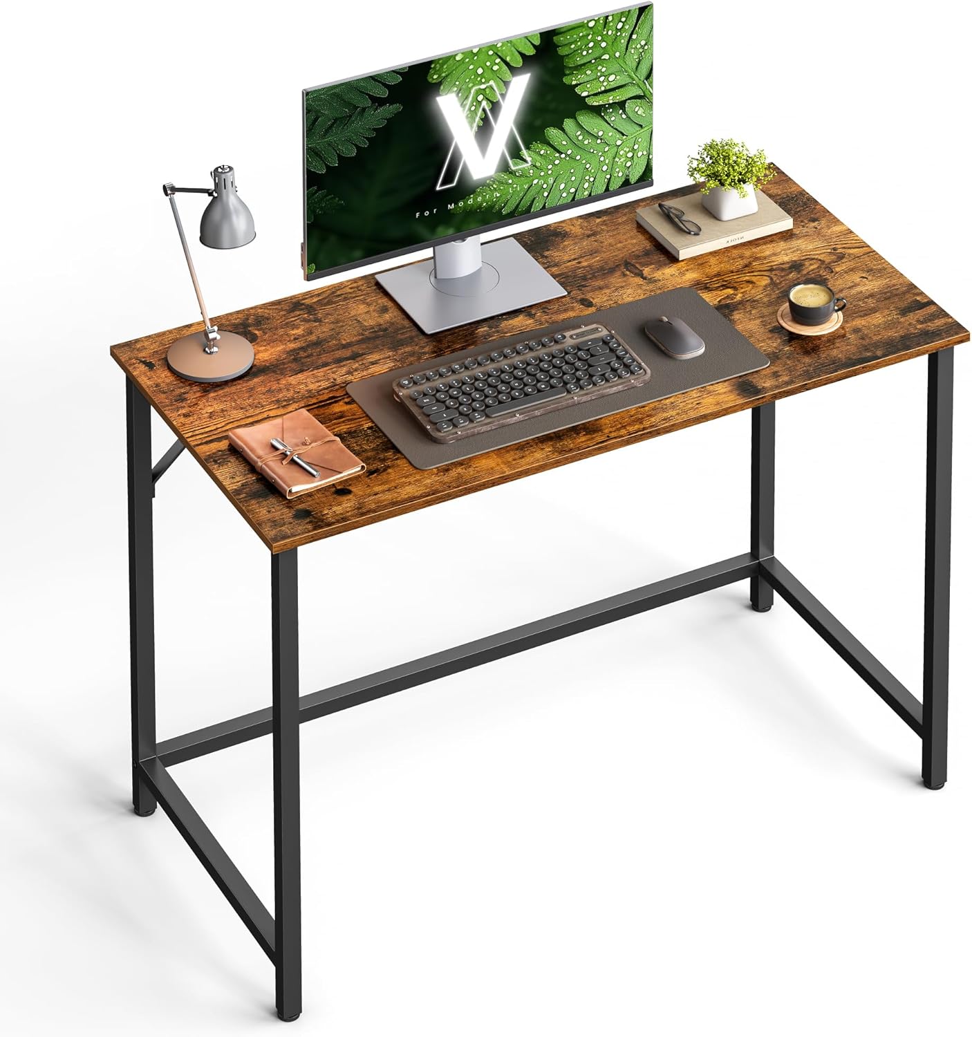Compact Industrial Gaming Desk, Space-Saving 19.7 x 39.4 Inches
