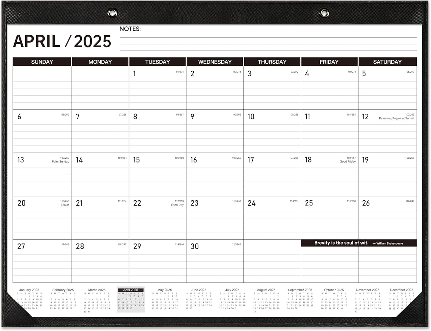 Feteulo 2025-2026 Large Desk Calendar - 16 Month View