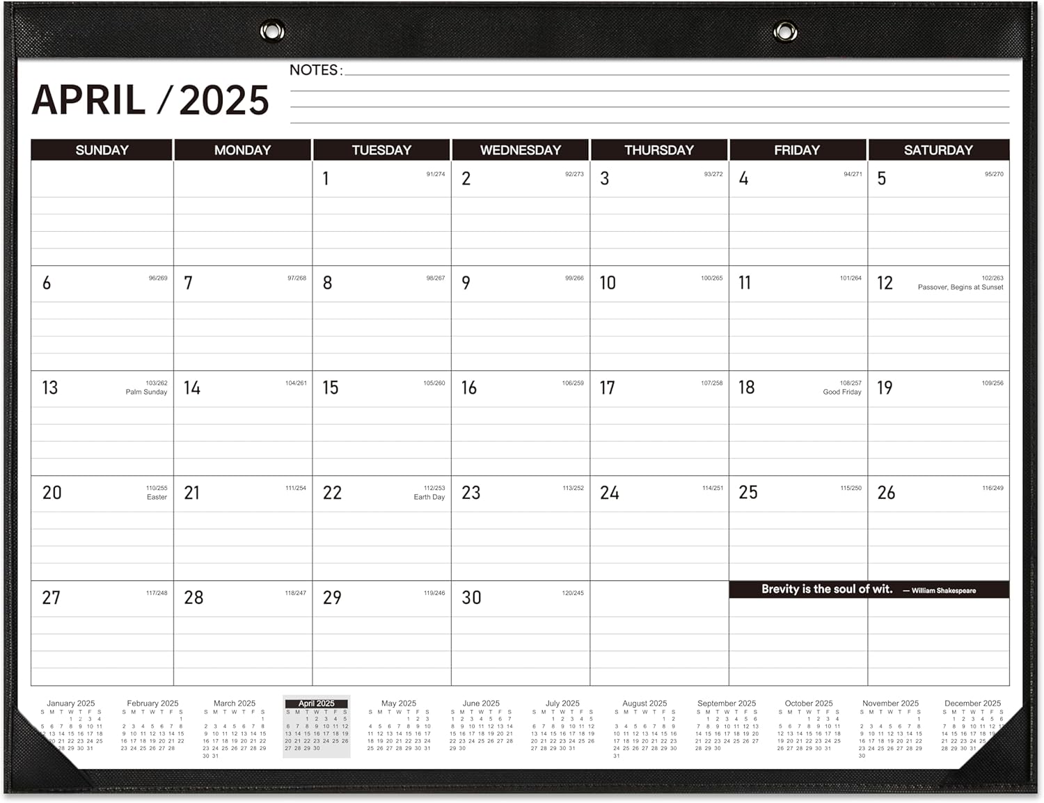 Feteulo 2025-2026 Large Desk Calendar - 16 Month View