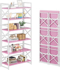 4NM 6 Tiers No Assembly Book Shelves for Home Office & Living Room