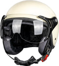 3/4 Motorcycle Helmets Retro Open Face Vespa Scooter Helmet - Clear
