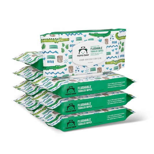 Flushable Toddler Wipes - Hypoallergenic, Fragrance-Free, 336 Ct