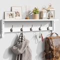 AMBIRD Coat Rack Wall Mount with Shelf and 5 Hooks - Space-Saving