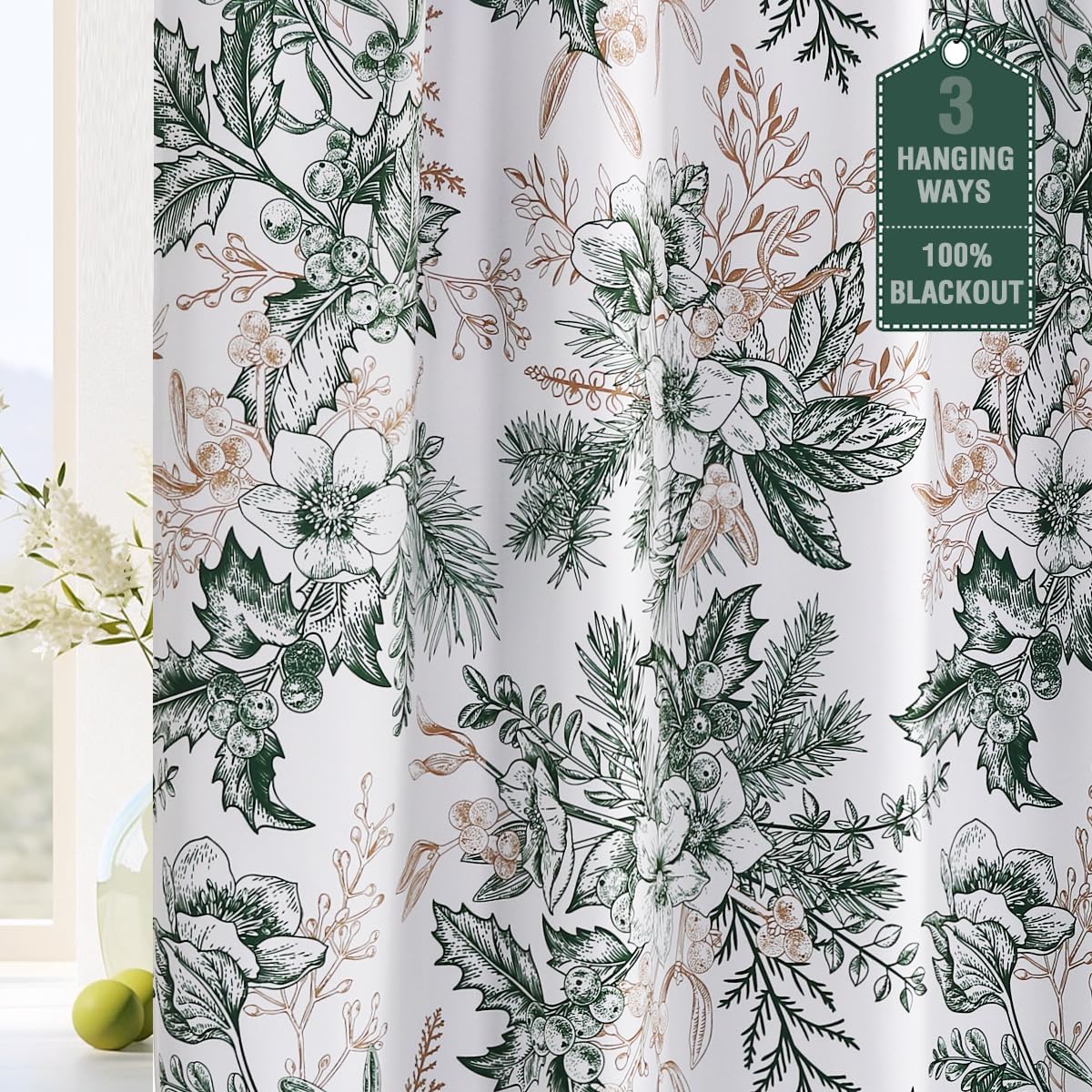 H.VERSAILTEX Full Blackout Vintage Floral Curtains for Bedroom