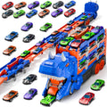 Toddler Car Truck Toys Track Set with 12 Die-Cast Cars - Dino