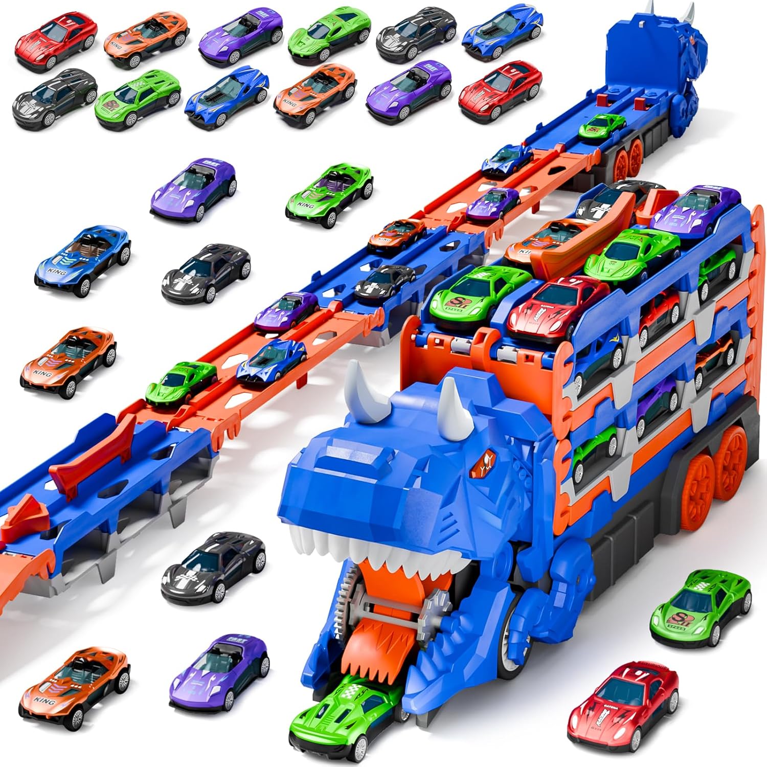 Dinosaur Transport Truck Car Toys for 3 to 6 Year Old Boys