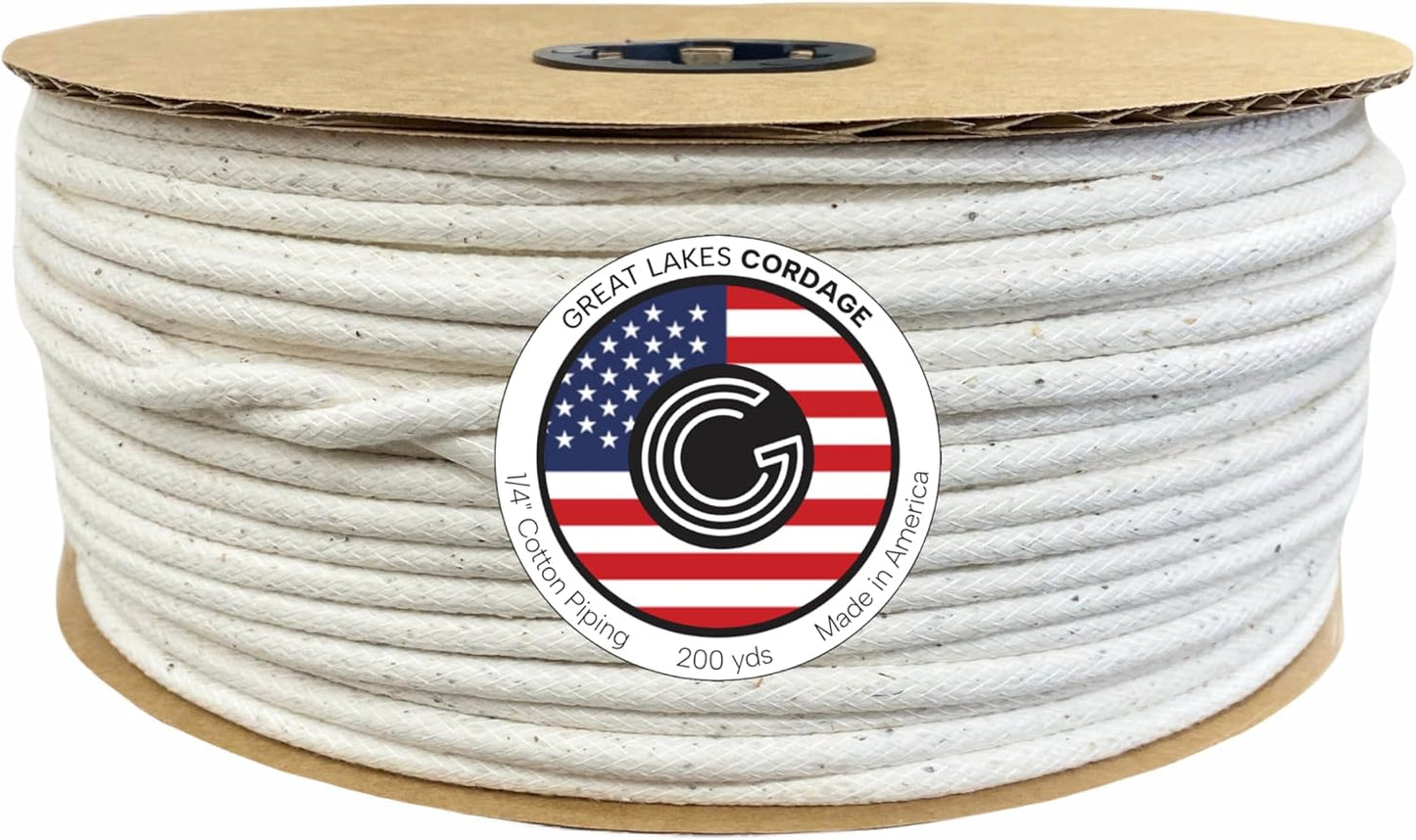 1/4 Cotton Piping Cord for Professional Projects - 200 Yards