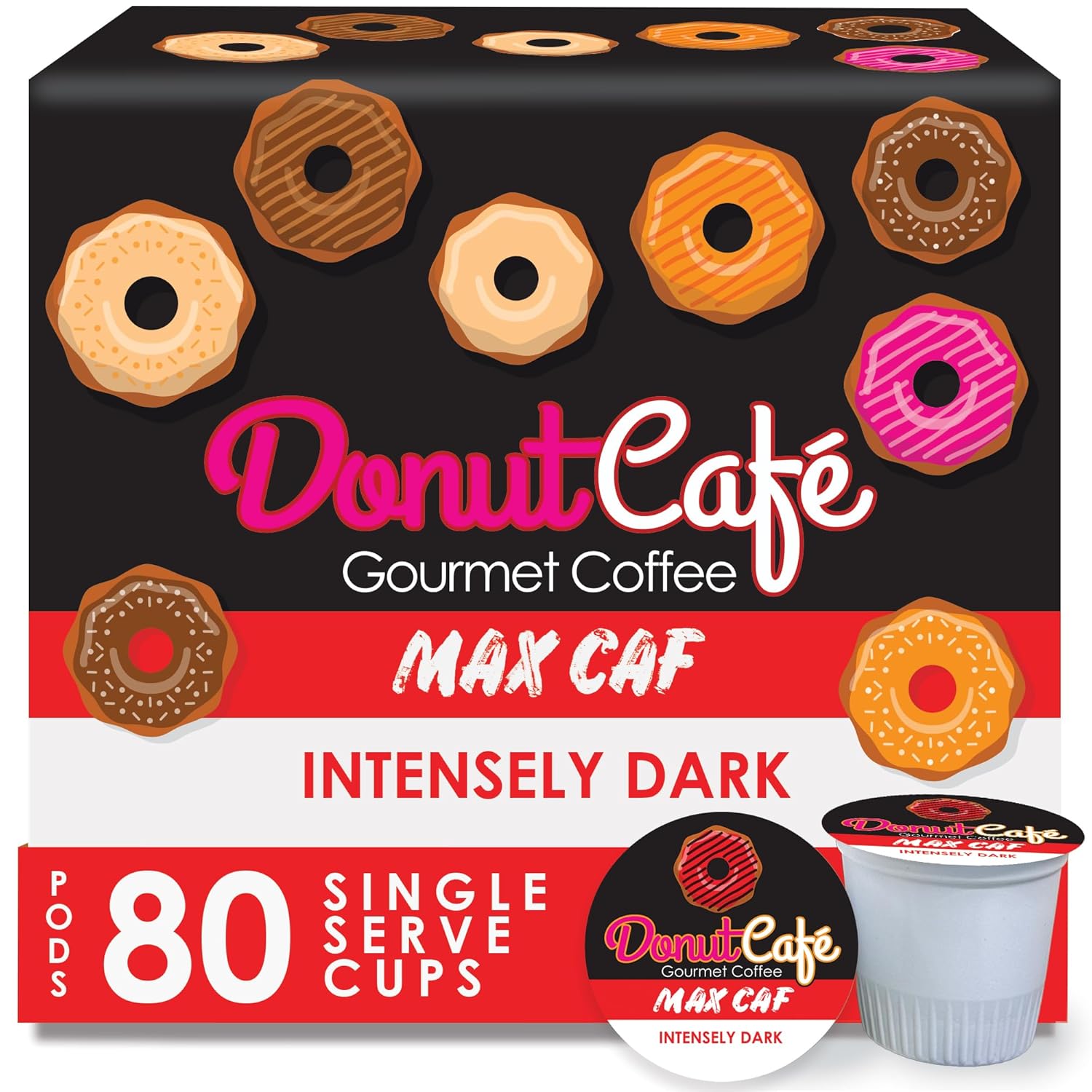 Max Caf Bold & Powerful High Caffeine Dark Roast Coffee Pods
