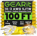 GEARit 10 AWG Outdoor Extension Cord 100 Feet for All Weather