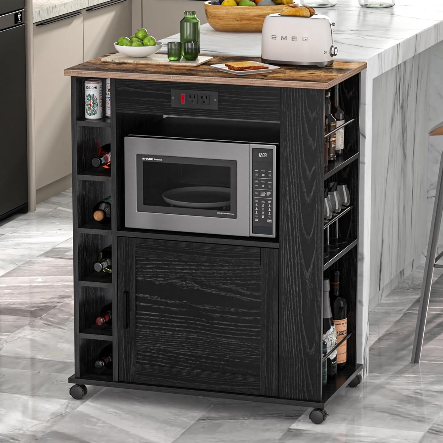 VECELO Rolling Kitchen Island Cart - Ultimate Storage Solution