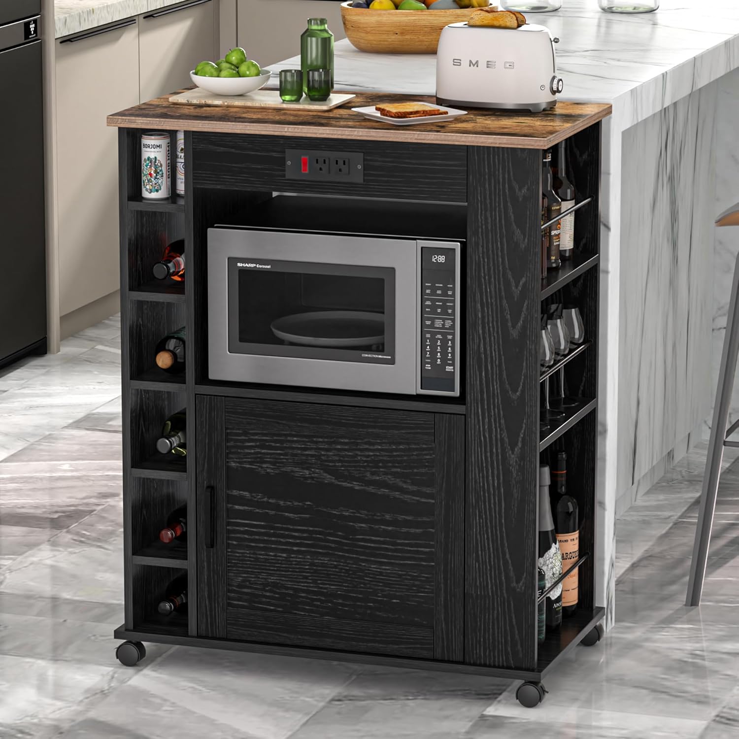 VECELO Rolling Kitchen Island Cart - Ultimate Storage Solution