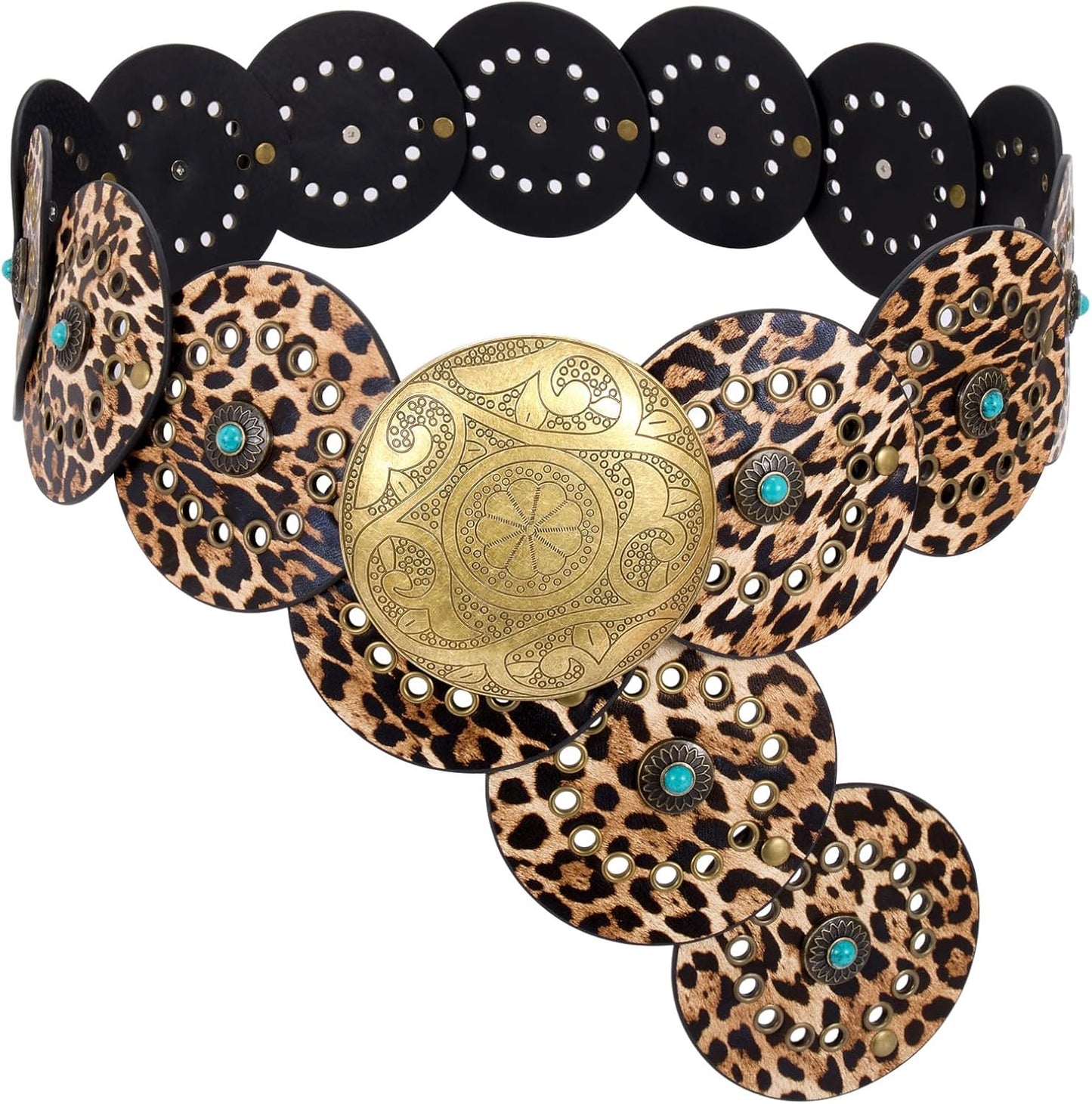 Stylish Western PU Leather Belts for Women - Concho Design