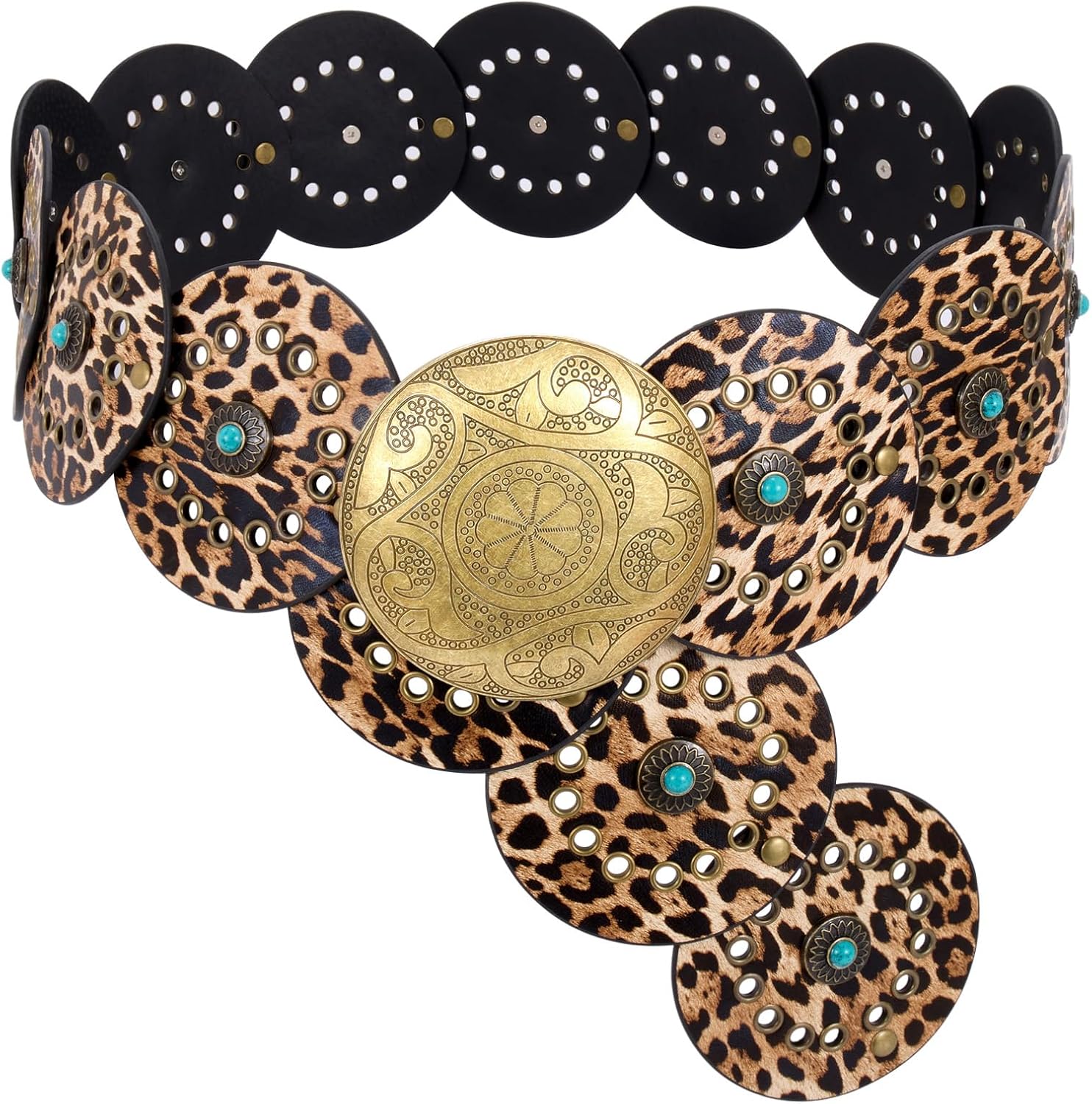 Stylish Western PU Leather Belts for Women - Concho Design