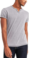 Men's Venice Burnout Notch Neck Tee - Soft Knit Casual Shirt