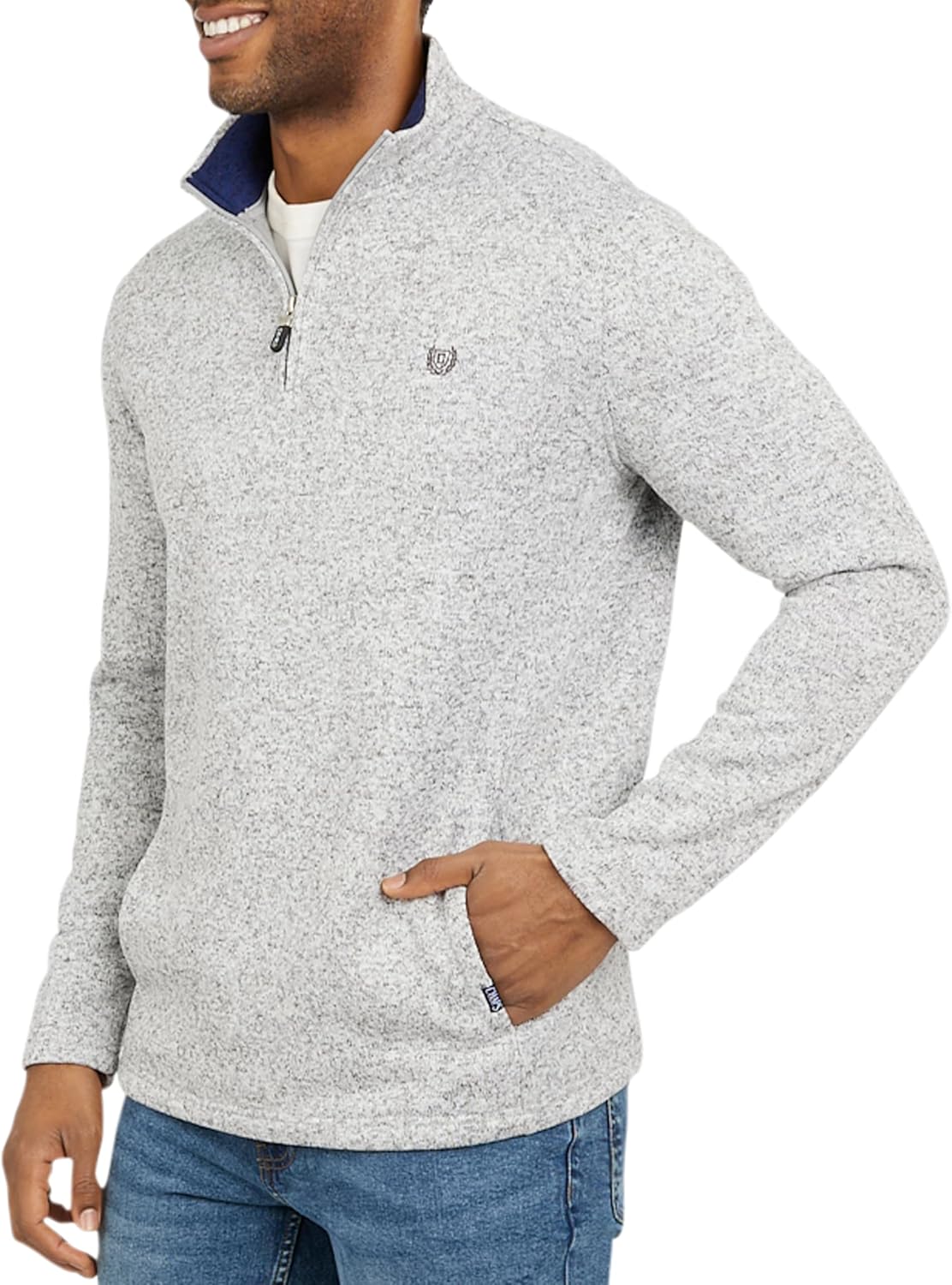 Chaps Men's Regular Fit Midweight Quarter Zip Fleece Pullover