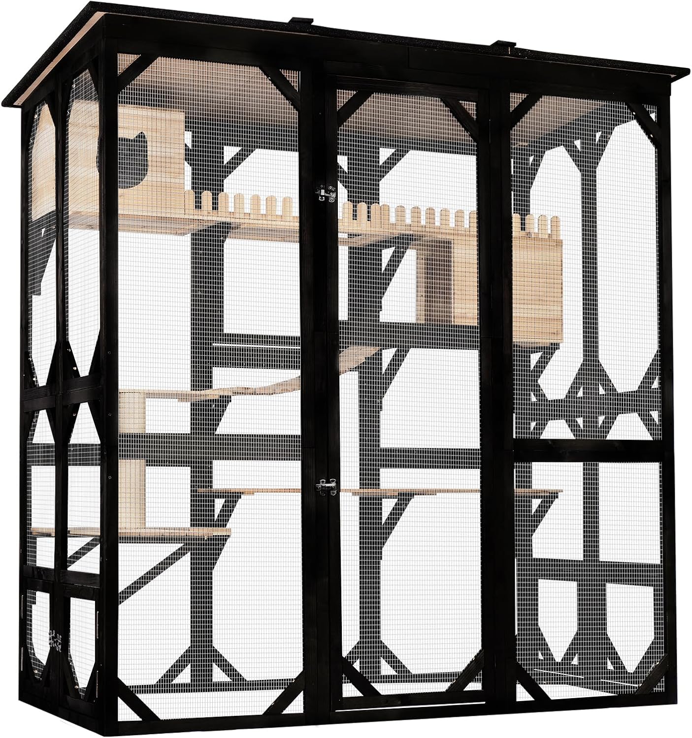 Catio Outdoor Cat Enclosure with Weather-Proof Roof for Cats