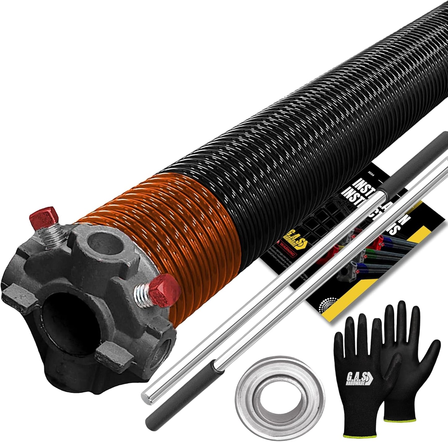 Garage Door Torsion Spring 192x2x24 with Steel Bearing and Tools