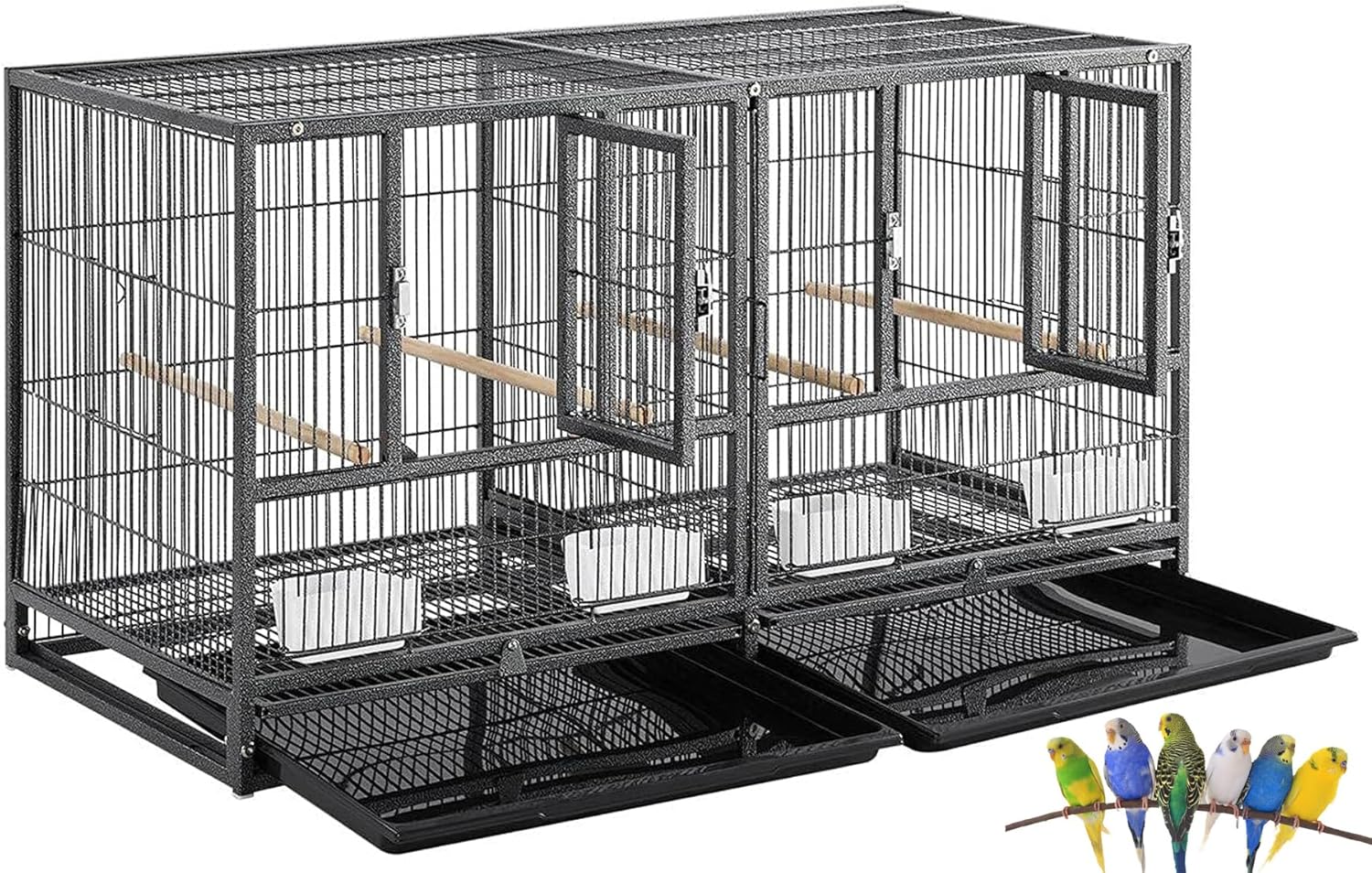 Durable Double Rolling Cage for Breeding Small Birds and Aviaries