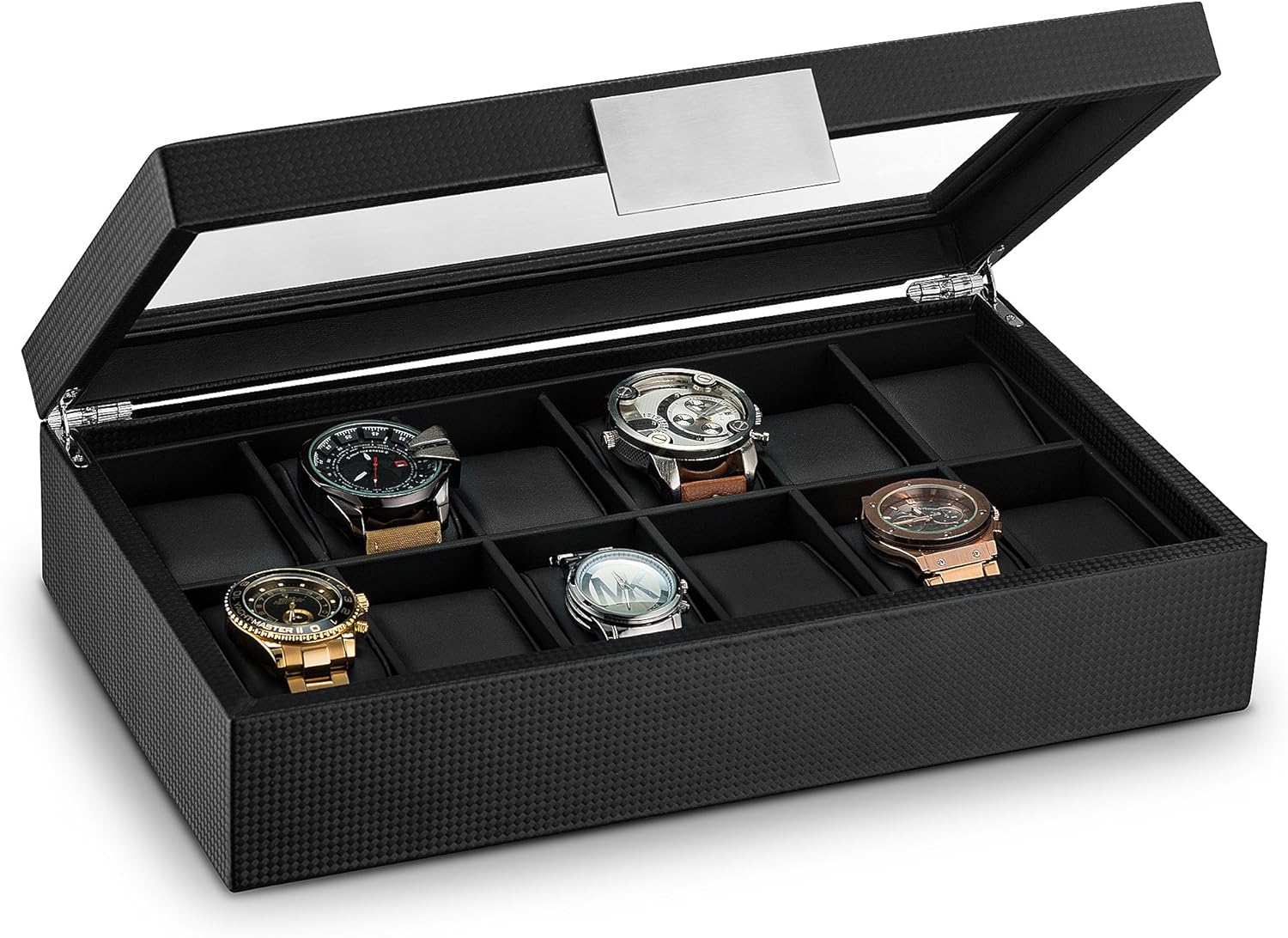 Glenor Co Luxe Carbon Fiber Watch Box - 12 Slot Holder