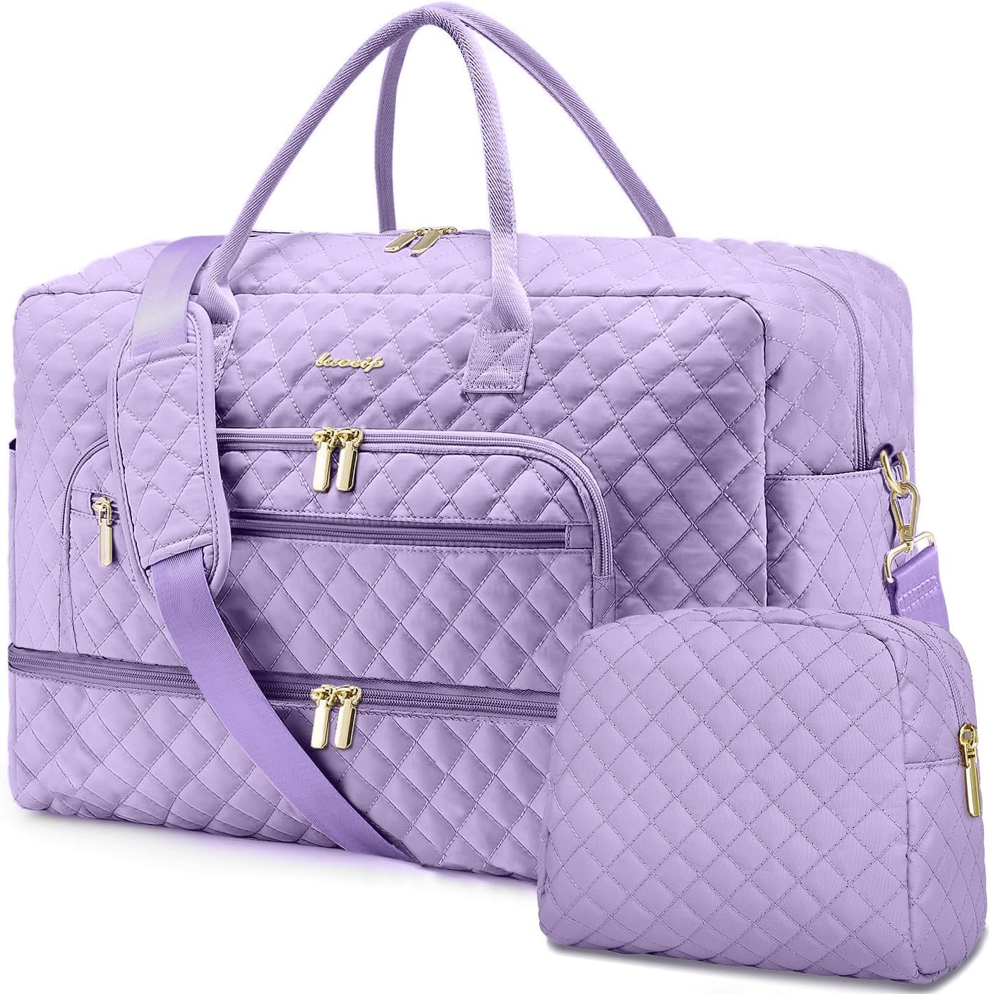 Travel Duffel Bags for Women with Shoe Compartment & Wet Pocket